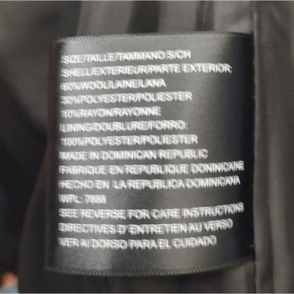 Michael Kors Coat Military Jacket Wool S Charcoal Gray Pea Coat Double Breasted - Picture 11 of 11